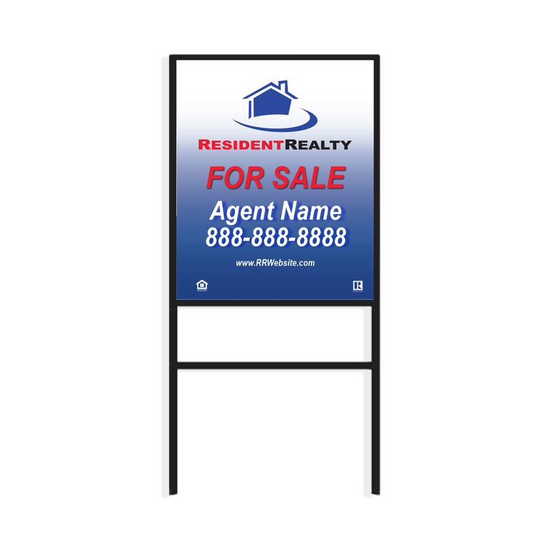Resident Realty H-Frame | 24"W x 30"H Aluminum Panel | Choose Your Design & Update Name/Phone [2022]