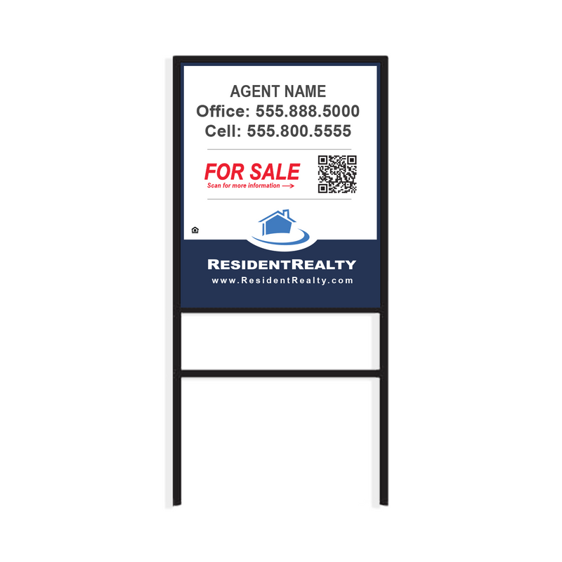 Resident Realty H-Frame | 24"W x 30"H Aluminum Panel | Choose Your Design & Update Name/Phone [2022]