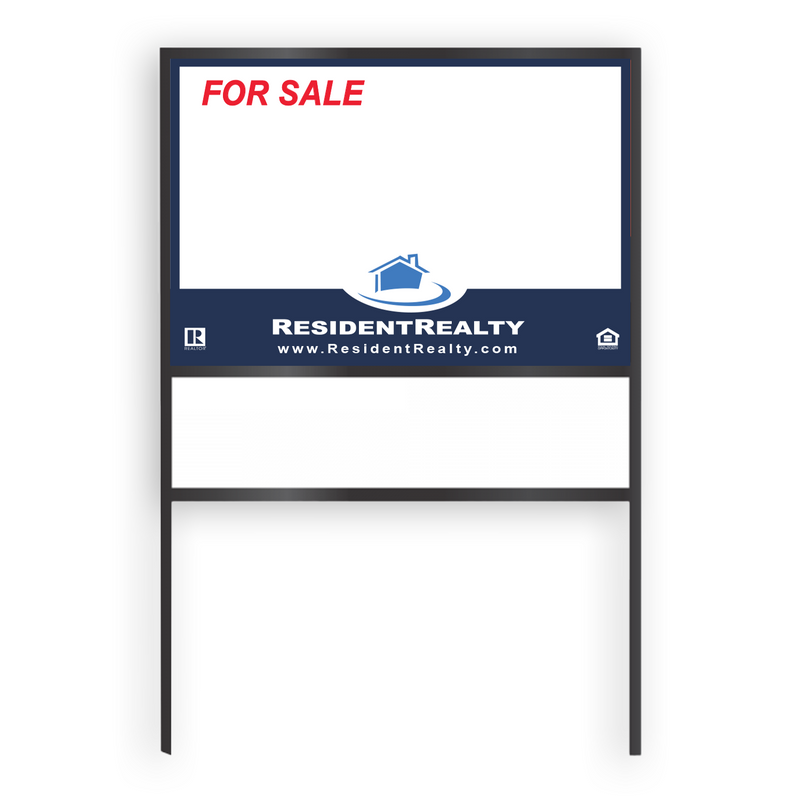 Resident Realty Commercial Sign (Large) | 48"W x 36"H Aluminum Panel (040"), Double Sided | Horizontal [Only Available for Local Delivery or Pick Up] 2022